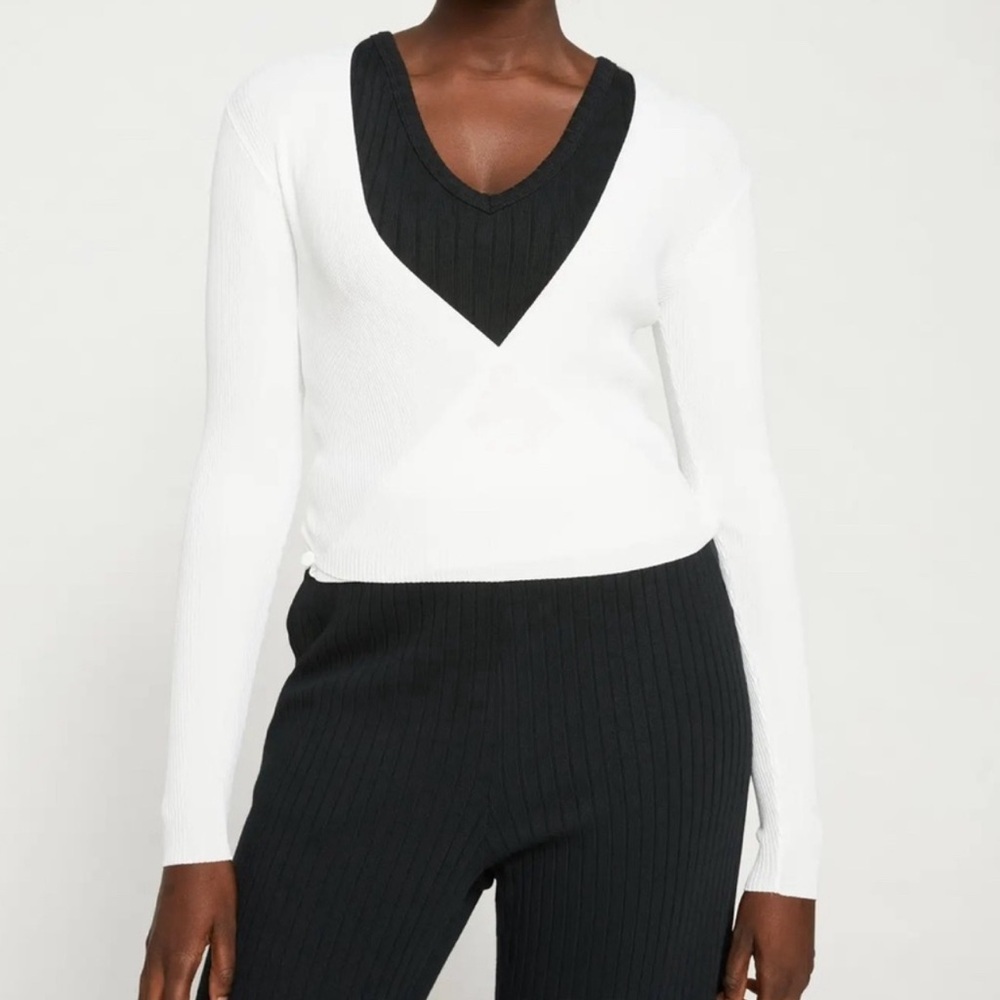 Universal Standard‎ Hand Knitted Wrap Cardigan Sweater Size 2XS White